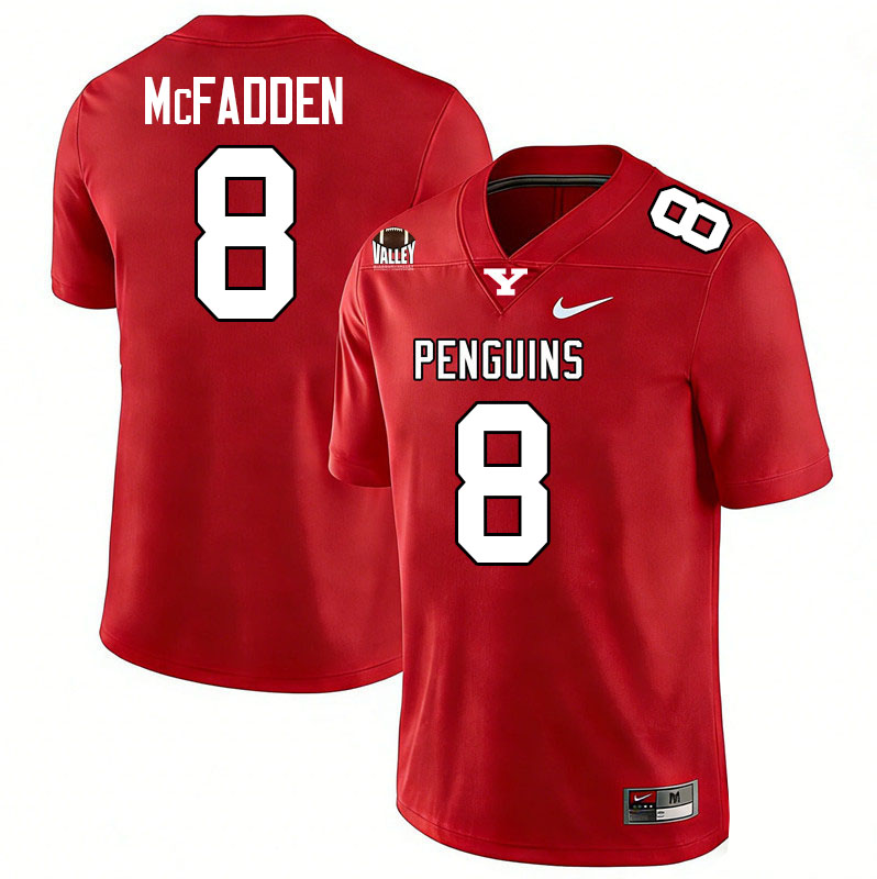 Youngstown State Penguins #8 Paul McFadden College Football Jerseys,Uniforms-Red